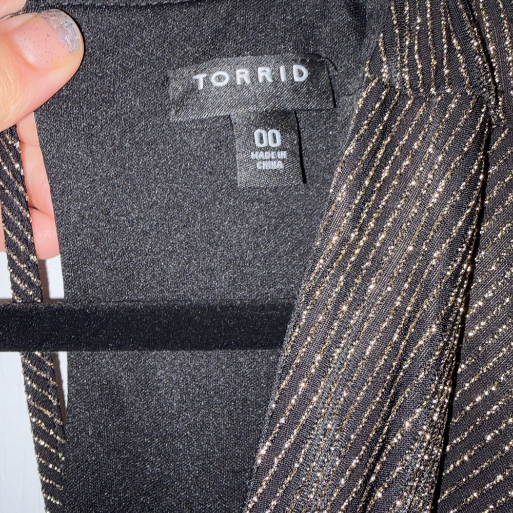 Torrid Black Maxi Dress with Subtle Gold Shimmer - Picture 3 of 4